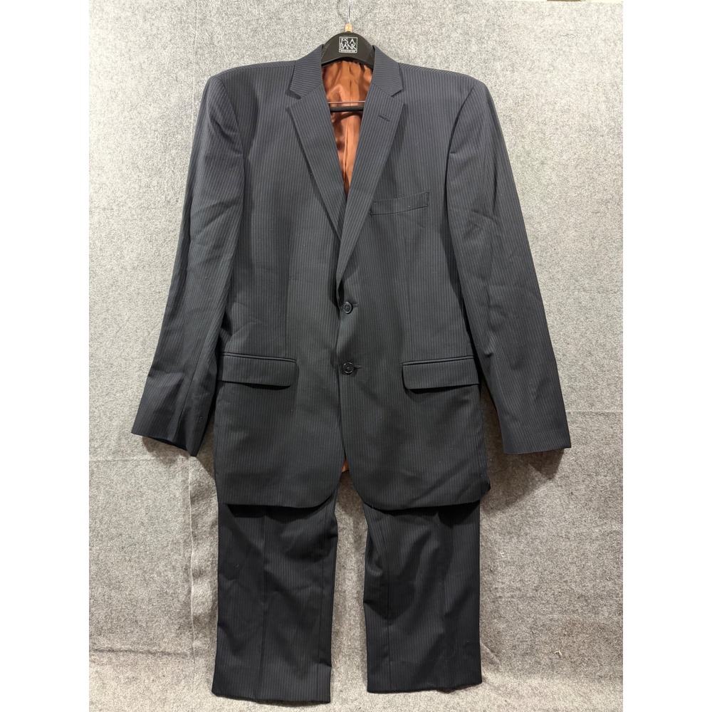 Jos. A. Bank Joseph Slim Fit Suit 42R 100% Wool Pinstripe Charcoal Gray 2pc
